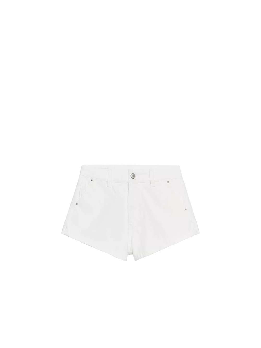 Zara White High-Waist Denim Shorts